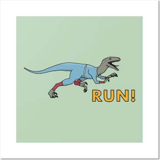 Velociraptor Run! Posters and Art